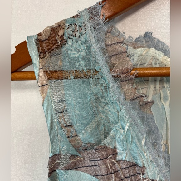 KOMAROV Blue and Gold Print Midi Dress Size Large - Picture 4 of 8